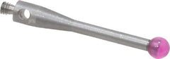 SPI - 3 mm Ball Diameter, M2 Thread, Ruby Point Ball Tip CMM Stylus - 20 mm Overall Length - USA Tool & Supply