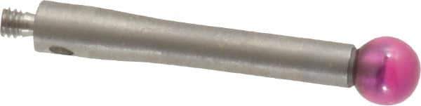SPI - 4 mm Ball Diameter, M2 Thread, Ruby Point Ball Tip CMM Stylus - 20 mm Overall Length - USA Tool & Supply