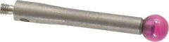 SPI - 4 mm Ball Diameter, M2 Thread, Ruby Point Ball Tip CMM Stylus - 20 mm Overall Length - USA Tool & Supply