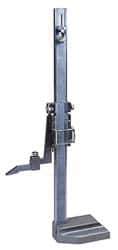 Value Collection - 0 to 12 Inch Measurement, 0.001 Inch Graduation, Vernier Height Gage - Satin Chrome Finish, Steel, 4.9 Inch Long x 3.3 Inch Wide - USA Tool & Supply