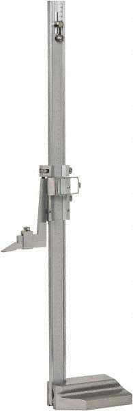 Value Collection - 0 to 24 Inch Measurement, 0.001 Inch Graduation, Vernier Height Gage - Satin Chrome Finish, Steel, 7 Inch Long x 4.7 Inch Wide - USA Tool & Supply