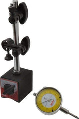 Value Collection - 0.001" Graduation, 0-100 Dial Reading, Indicator & Base Kit - C Holder, 0.001 Inch Graduation, Includes Dial Indicator, Magnetic Base - USA Tool & Supply