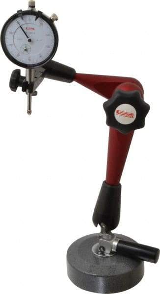 SPI - 0.001" Graduation, 0-100 Dial Reading, Dial Indicator & Base Kit - 4" Base Diam - USA Tool & Supply