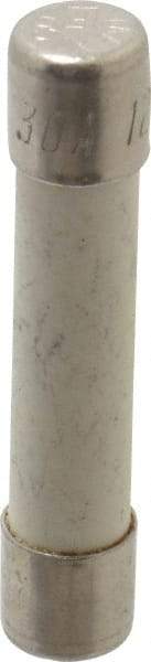 Ferraz Shawmut - 125 VAC, 30 Amp, Time Delay Miniature Ceramic Fuse - Clip Mount, 1-1/4" OAL, 1/4" Diam - USA Tool & Supply