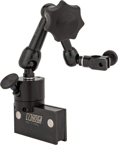 Noga - 70 Lb Magnetic Force, Fine Adjustment Indicator Positioner & Holder with Base - Articulated Arm, Rectangular Base, 32mm Base Height, 60mm Base Length, 16mm Base Width - USA Tool & Supply