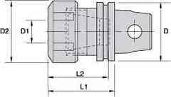 Kennametal - 0.02" to 13/32" Capacity, 36mm Projection, Modular Connection, ER16 Collet Chuck - 55.98mm OAL - Exact Industrial Supply