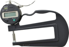 Mitutoyo - 0mm to 12mm Measurement, 0.01mm Resolution Electronic Thickness Gage - Accurate up to 0.001", 1.5 N Measuring Force - USA Tool & Supply