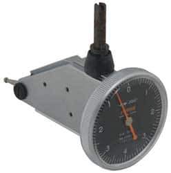Peacock - 0.03 Inch Range, 0.0005 Inch Dial Graduation, Vertical Dial Test Indicator - 1-3/8 Inch Black Dial, 0-15-0 Dial Reading, Accurate to 0.0005 Inch - USA Tool & Supply