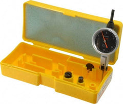 Peacock - 0.03 Inch Range, 0.0005 Inch Dial Graduation, Horizontal Dial Test Indicator - 1-3/8 Inch Black Dial, 0-15-0 Dial Reading, Accurate to 0.0005 Inch - USA Tool & Supply
