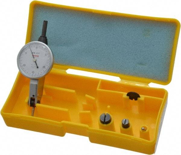 Peacock - 0.03 Inch Range, 0.0005 Inch Dial Graduation, Horizontal Dial Test Indicator - 1-3/8 Inch White Dial, 0-15-0 Dial Reading, Accurate to 0.0005 Inch - USA Tool & Supply