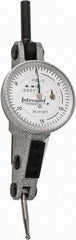 INTERAPID - 0.06 Inch Range, 0.0005 Inch Dial Graduation, Horizontal Dial Test Indicator - 1.2 Inch White Dial, 0-15-0 Dial Reading - USA Tool & Supply