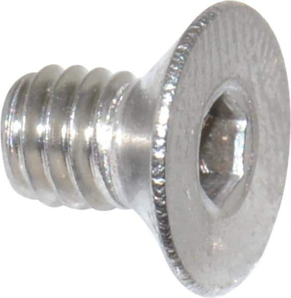 Value Collection - M4x0.70 Metric Coarse Hex Socket Drive, 90° Flat Screw - Grade 18-8 & Austenitic A2 Stainless Steel, Fully Threaded, 6mm OAL - USA Tool & Supply