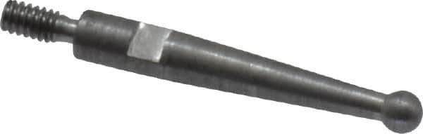 SPI - 0.08" Ball Diam, Steel, Ball Test Indicator Contact Point - 0.7" Contact Point Length, Use with Mitutoyo Test Indicators - USA Tool & Supply