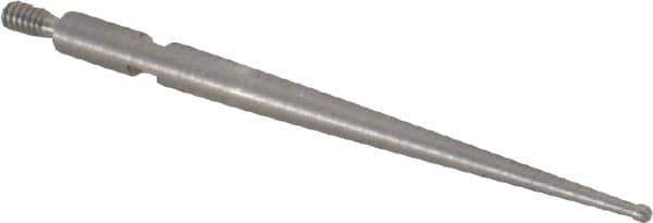 SPI - 0.04" Ball Diam, Steel, Ball Test Indicator Contact Point - 1-1/2" Contact Point Length, Use with Mitutoyo Test Indicators - USA Tool & Supply