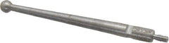 SPI - 0.12" Ball Diam, Steel, Ball Test Indicator Contact Point - 1-1/2" Contact Point Length, Use with Mitutoyo Test Indicators - USA Tool & Supply