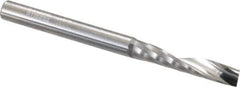 Onsrud - 1/4" Cutting Diam x 1-1/4" Length of Cut, 1 Flute, Upcut Spiral Router Bit - Uncoated, Right Hand Cut, Solid Carbide, 3" OAL x 1/4" Shank Diam, Single Edge, 21° Helix Angle - USA Tool & Supply