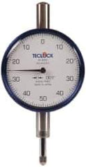 Teclock - 1/4" Range, 0-50-0 Dial Reading, 0.001" Graduation Dial Drop Indicator - 2-11/64" Dial, 0.1" Range per Revolution, 0.0007" Accuracy - USA Tool & Supply