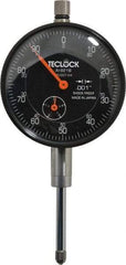 Teclock - 1" Range, 0-100 Dial Reading, 0.001" Graduation Dial Drop Indicator - 2-11/64" Dial, 0.1" Range per Revolution, 0.0014" Accuracy, Revolution Counter - USA Tool & Supply