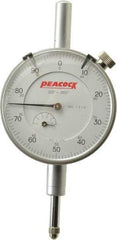 Peacock - 1/2" Range, 0-100 Dial Reading, 0.001" Graduation Dial Drop Indicator - 2-3/64" Dial, 0.001" Accuracy, Revolution Counter - USA Tool & Supply