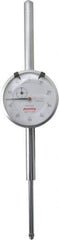 Peacock - 2" Range, 0-100 Dial Reading, 0.001" Graduation Dial Drop Indicator - 2-3/64" Dial, 0.005" Accuracy, Revolution Counter - USA Tool & Supply