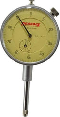 Peacock - 20mm Range, 0-100 Dial Reading, 0.01mm Graduation Dial Drop Indicator - 2-3/64" Dial, Revolution Counter - USA Tool & Supply