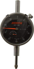 Peacock - 1/2" Range, 0-100 Dial Reading, 0.001" Graduation Dial Drop Indicator - 2-3/64" Dial, 0.001" Accuracy, Revolution Counter - USA Tool & Supply