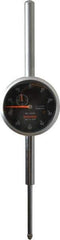 Peacock - 2" Range, 0-100 Dial Reading, 0.001" Graduation Dial Drop Indicator - 2-3/64" Dial, 0.005" Accuracy, Revolution Counter - USA Tool & Supply