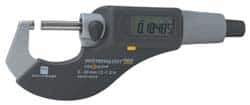 TESA Brown & Sharpe - 3 to 4 Inch Range, 0.0001 Inch Resolution, Standard Throat, IP54 Electronic Outside Micrometer - 0.0002 Inch Accuracy, Carbide Face, Includes Plastic Case - USA Tool & Supply