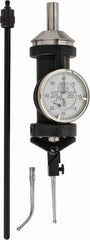 Made in USA - 5 Piece, 0" to 1/4" Measuring Range, White Dial Test Indicator Kit - 0.0002" Accuracy, 1/8" Ball Diam, 0.0005" Dial Graduation - USA Tool & Supply