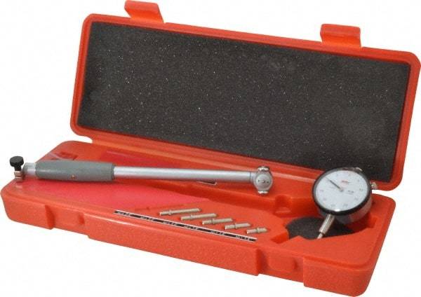 Value Collection - 6 Anvil, 1.4 to 2.4" Dial Bore Gage - 0.0005" Graduation, 6" Gage Depth - USA Tool & Supply