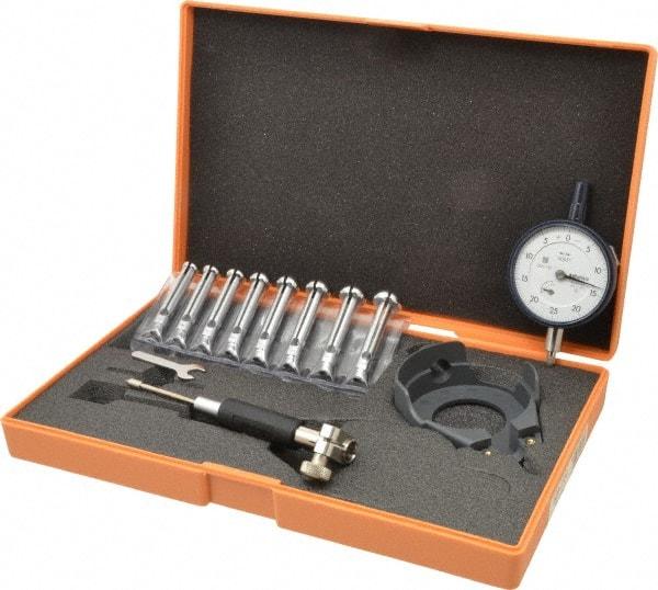 Mitutoyo - 8 Anvil, 0.4 to 0.7" Dial Bore Gage - 0.0005" Graduation, 2.4" Gage Depth, Accurate to 0.00016" - USA Tool & Supply