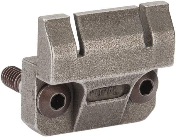 Mitee-Bite - 7-1/2mm Clamping Height, 880 Lb Clamping Pressure, Raised Height Double Stop Positioning Stop - 7-1/2mm Jaw Height, Spring Steel, Series Mitee-Bite Kopal Mini Clamps - USA Tool & Supply