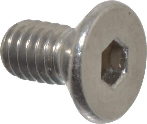 Value Collection - M4x0.70 Metric Coarse Hex Socket Drive, 90° Flat Screw - Grade 18-8 & Austenitic A2 Stainless Steel, Uncoated, Fully Threaded, 8mm OAL - USA Tool & Supply