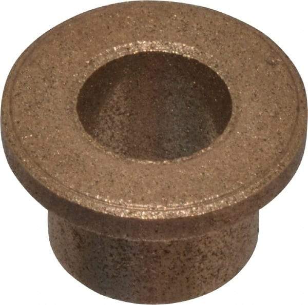 Boston Gear - 5/16" Inside x 7/16" Outside Diam, Oil Impregnated Bronze Sleeve Bearing - 5/8" Flange Outside Diam, 3/32" Flange Thickness, 3/8" OAL - USA Tool & Supply