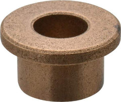 Boston Gear - 5/16" Inside x 1/2" Outside Diam, Oil Impregnated Bronze Sleeve Bearing - 11/16" Flange Outside Diam, 3/32" Flange Thickness, 3/8" OAL - USA Tool & Supply