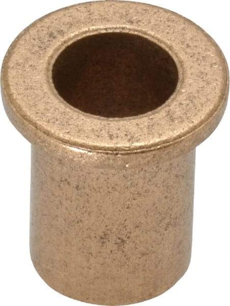 Boston Gear - 3/8" Inside x 1/2" Outside Diam, Oil Impregnated Bronze Sleeve Bearing - 11/16" Flange Outside Diam, 3/32" Flange Thickness, 3/4" OAL - USA Tool & Supply