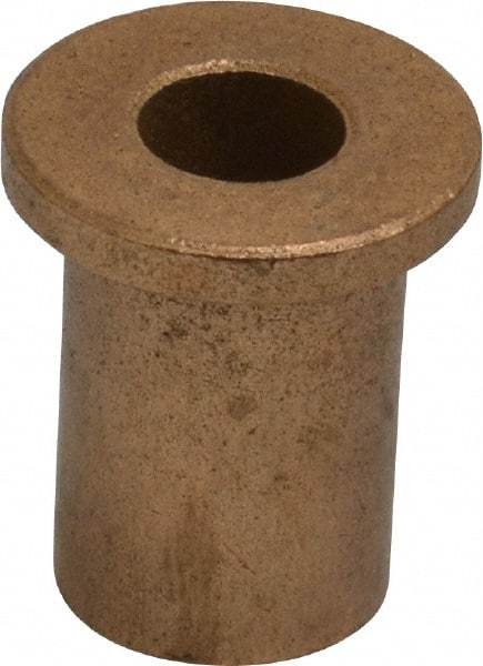 Boston Gear - 3/8" Inside x 5/8" Outside Diam, Oil Impregnated Bronze Sleeve Bearing - 7/8" Flange Outside Diam, 1/8" Flange Thickness, 1" OAL - USA Tool & Supply