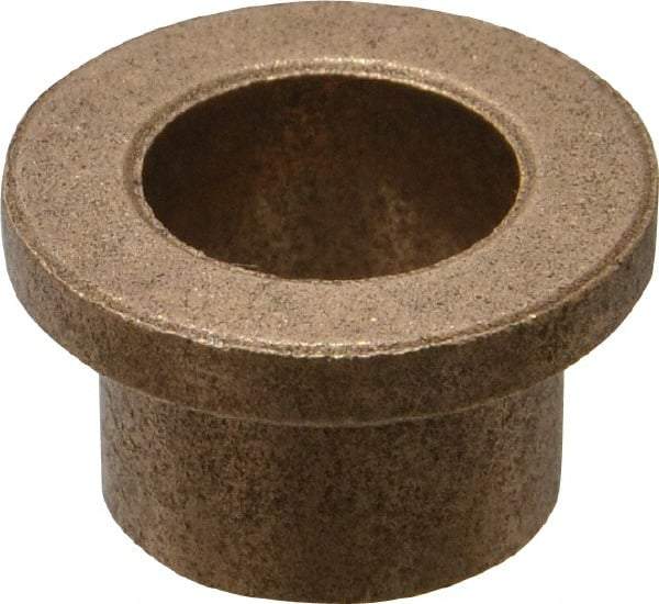 Boston Gear - 1/2" Inside x 5/8" Outside Diam, Oil Impregnated Bronze Sleeve Bearing - 7/8" Flange Outside Diam, 1/8" Flange Thickness, 1/2" OAL - USA Tool & Supply