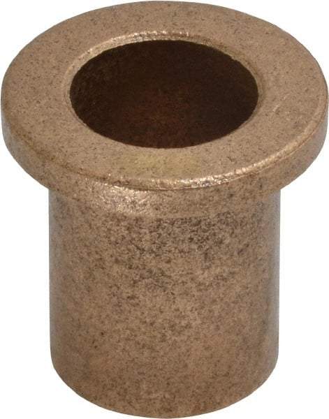 Boston Gear - 1/2" Inside x 5/8" Outside Diam, Oil Impregnated Bronze Sleeve Bearing - 7/8" Flange Outside Diam, 1/8" Flange Thickness, 7/8" OAL - USA Tool & Supply