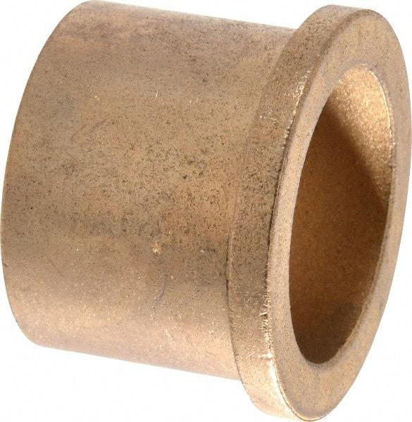 Boston Gear - 1-1/4" Inside x 1-1/2" Outside Diam, Oil Impregnated Bronze Sleeve Bearing - 1-3/4" Flange Outside Diam, 3/16" Flange Thickness, 1-1/4" OAL - USA Tool & Supply