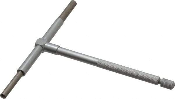 Value Collection - 3-1/2 to 6 Inch, 5.85 Inch Overall Length, Telescoping Gage - 5 Inch Long Handle, Hardened Tool Steel, Satin Chrome Finish - USA Tool & Supply
