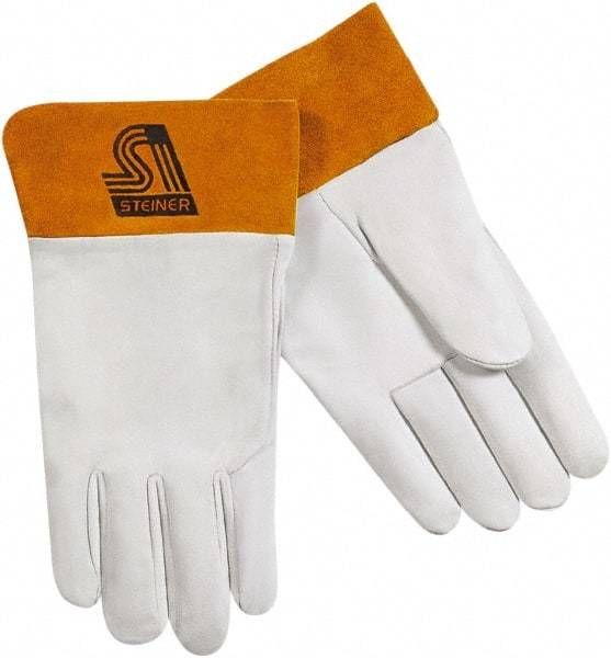 Steiner - Size XL Unlined Kidskin Welding Glove - 11-1/2" OAL, Safety Cuff, For TIG - USA Tool & Supply