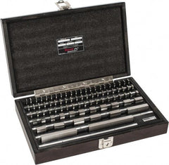 Starrett - 81 Piece, 0.05 to 4", Grade 0, Steel Gage Block Set - Rectangular - USA Tool & Supply