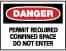 NMC - "Danger - Permit Required - Confined Space - Do Not Enter", 7" Long x 10" Wide, Pressure-Sensitive Vinyl Safety Sign - Rectangle, 0.004" Thick, Use for Accident Prevention - USA Tool & Supply