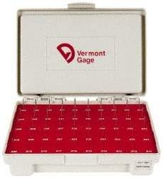 Vermont Gage - 55 Piece, 0.2 to 1.28mm Diameter Plug & Pin Gage Set - Plus 0.005mm Tolerance, Class ZZ - USA Tool & Supply