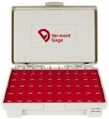 Vermont Gage - 55 Piece, 0.2 to 1.28mm Diameter Plug & Pin Gage Set - Plus 0.005mm Tolerance, Class ZZ - USA Tool & Supply