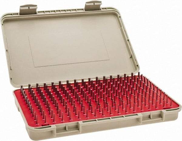 Vermont Gage - 190 Piece, 0.061-0.25 Inch Diameter Plug and Pin Gage Set - Minus 0.0002 Inch Tolerance, Class ZZ - USA Tool & Supply