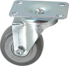 Shepherd - 3" Diam x 1-1/4" Wide x 4-1/4" OAH Top Plate Mount Swivel Caster - Polyurethane, 185 Lb Capacity, Ball Bearing, 2-5/8 x 3-3/4" Plate - USA Tool & Supply