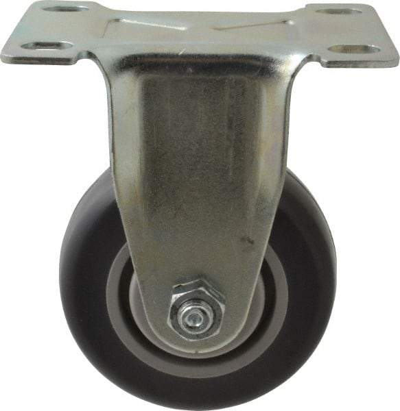 Shepherd - 3" Diam x 1-1/4" Wide x 4-1/4" OAH Top Plate Mount Rigid Caster - Polyurethane, 185 Lb Capacity, Ball Bearing, 2-5/8 x 3-3/4" Plate - USA Tool & Supply
