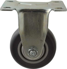 Shepherd - 3" Diam x 1-1/4" Wide x 4-1/4" OAH Top Plate Mount Rigid Caster - Polyurethane, 185 Lb Capacity, Ball Bearing, 2-5/8 x 3-3/4" Plate - USA Tool & Supply